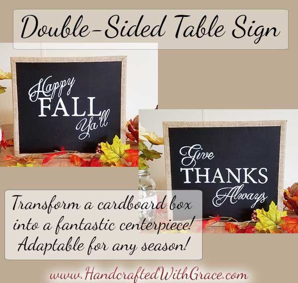 DIY Double-Sided Table Sign for Fall / Thanksgiving