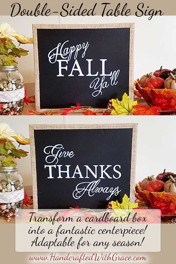 DIY Double-Sided Table Sign for Fall / Thanksgiving