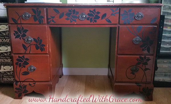 One Hour Removable Furniture Makeover by www.HandcraftedWithGrace.com