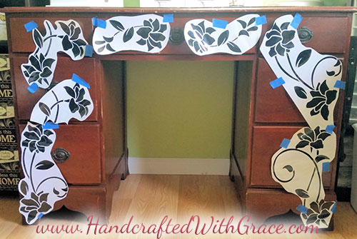 One Hour Removable Furniture Makeover by www.HandcraftedWithGrace.com