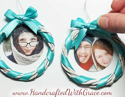 Super Easy Memory Wreath Christmas Ornament DIY