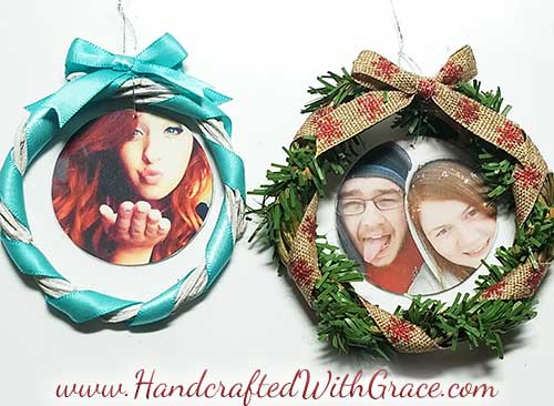 Super Easy Memory Wreath Christmas Ornament DIY