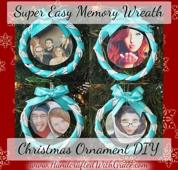 Super Easy Memory Wreath Christmas Ornament DIY