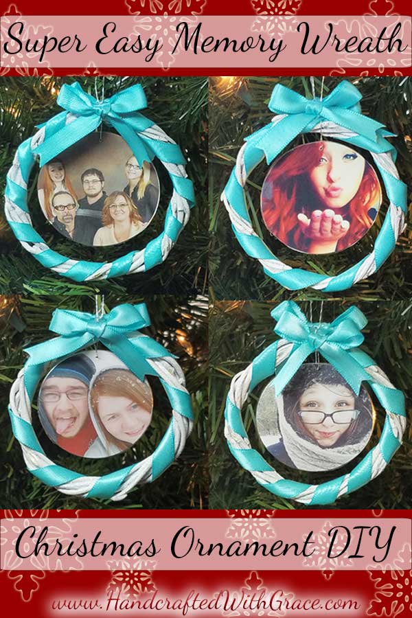 Super Easy Memory Wreath Christmas Ornament DIY