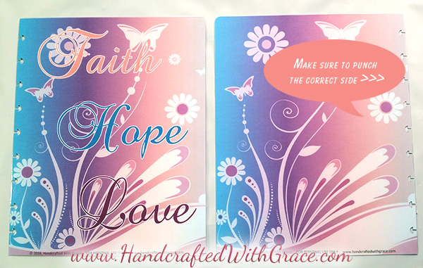 DIY Disc Bound Scripture Study and Prayer Journal with FREE 14 page PDF with Faith, Hope, Love Cover by www.HandcraftedWithGrace.com