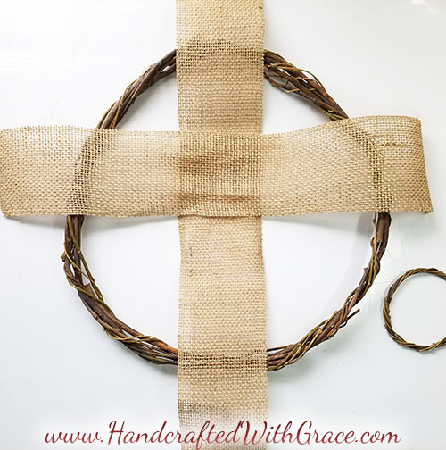 Spring Easter Cross Wreath Tutorial by HandcraftedWithGrace.com