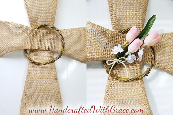 Spring Easter Cross Wreath Tutorial by HandcraftedWithGrace.com