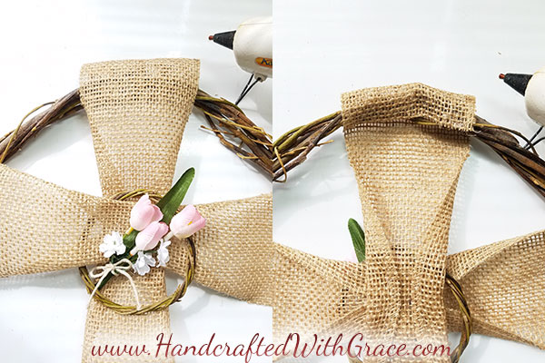 Spring Easter Cross Wreath Tutorial by HandcraftedWithGrace.com